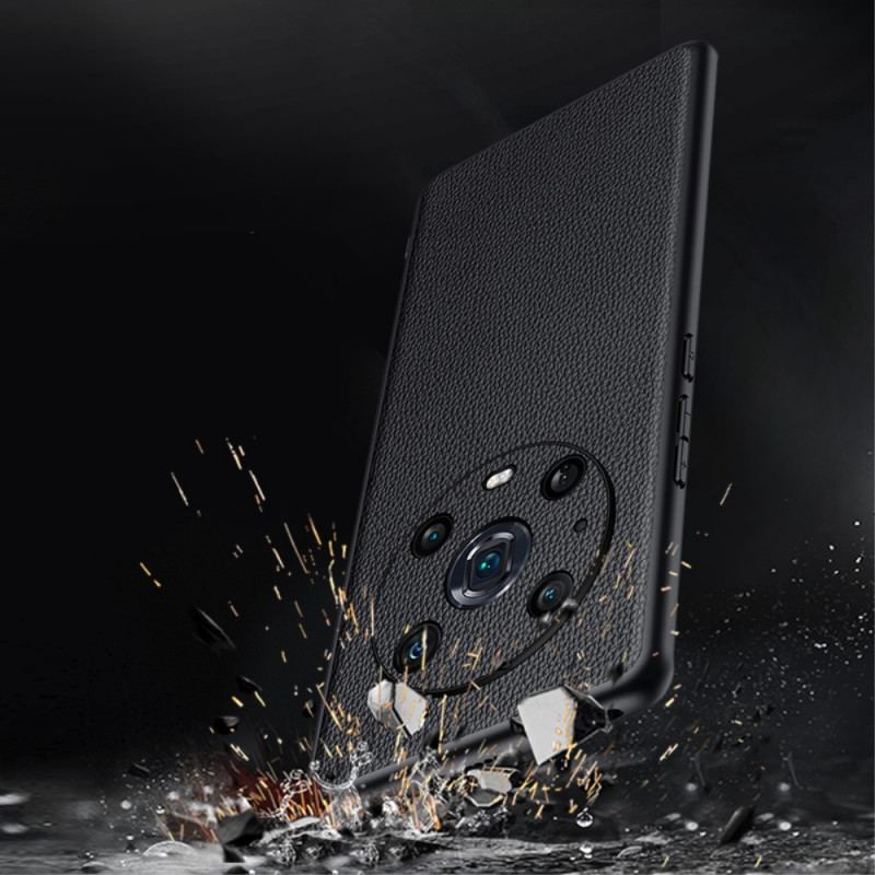 Capa Para Honor Magic 4 Pro Couro Lichia Genuíno