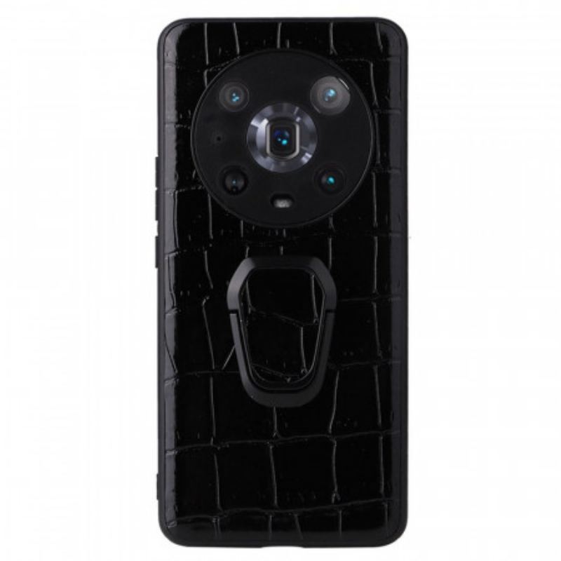 Capa Para Honor Magic 4 Pro Estilo Crocodilo Com Suporte De Anel