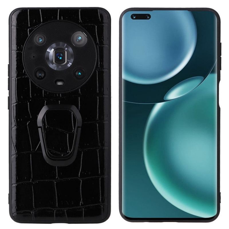 Capa Para Honor Magic 4 Pro Estilo Crocodilo Com Suporte De Anel