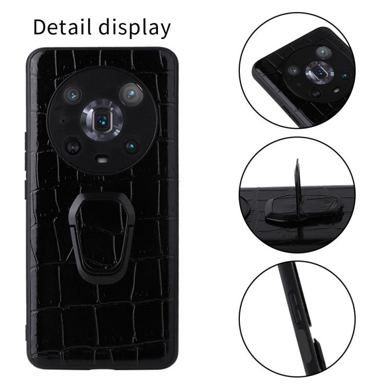 Capa Para Honor Magic 4 Pro Estilo Crocodilo Com Suporte De Anel