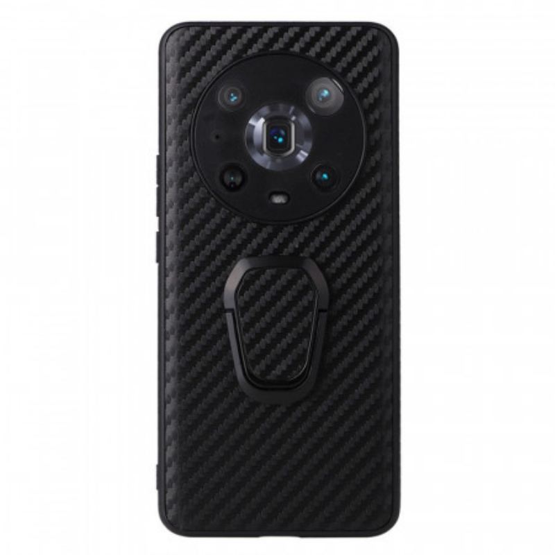 Capa Para Honor Magic 4 Pro Fibra De Carbono Com Anel De Suporte