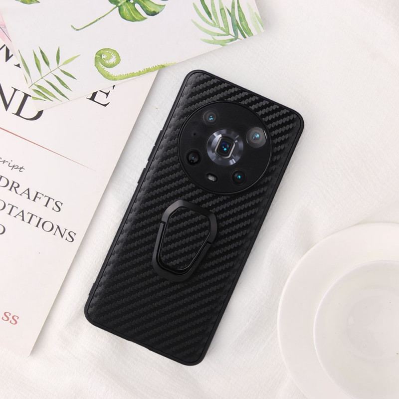 Capa Para Honor Magic 4 Pro Fibra De Carbono Com Anel De Suporte