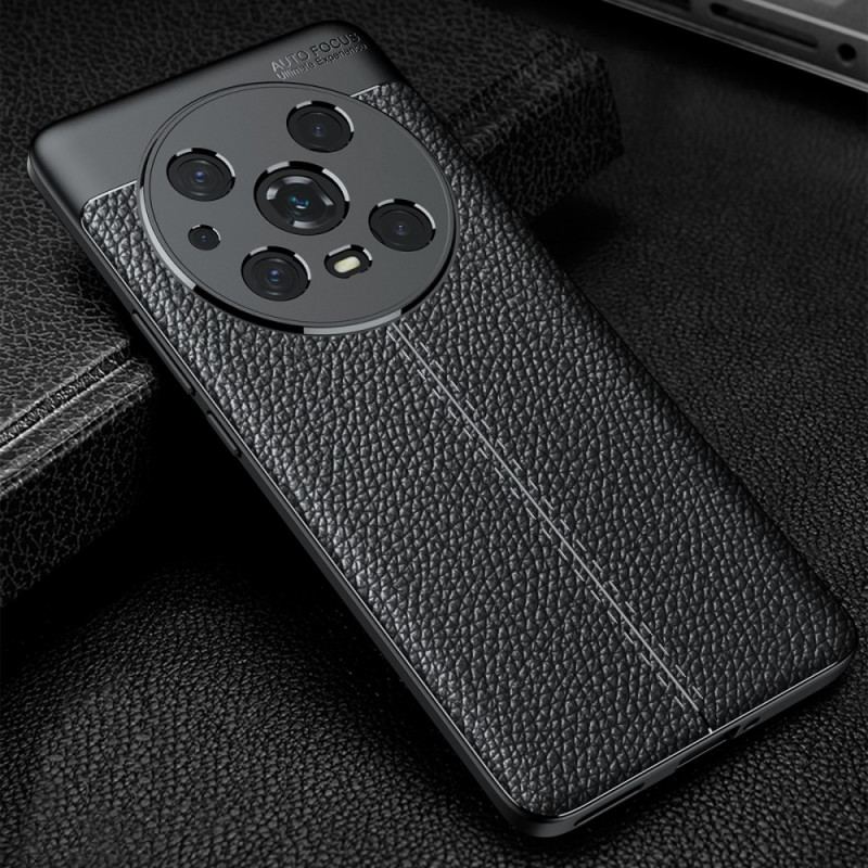 Capa Para Honor Magic 4 Pro Linha Dupla Efeito Couro Litchi