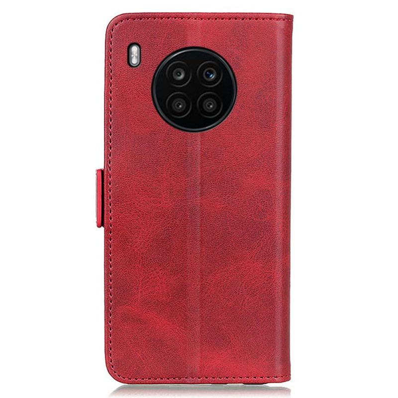 Capa De Couro Para Honor 50 Lite Flip Aba Dupla
