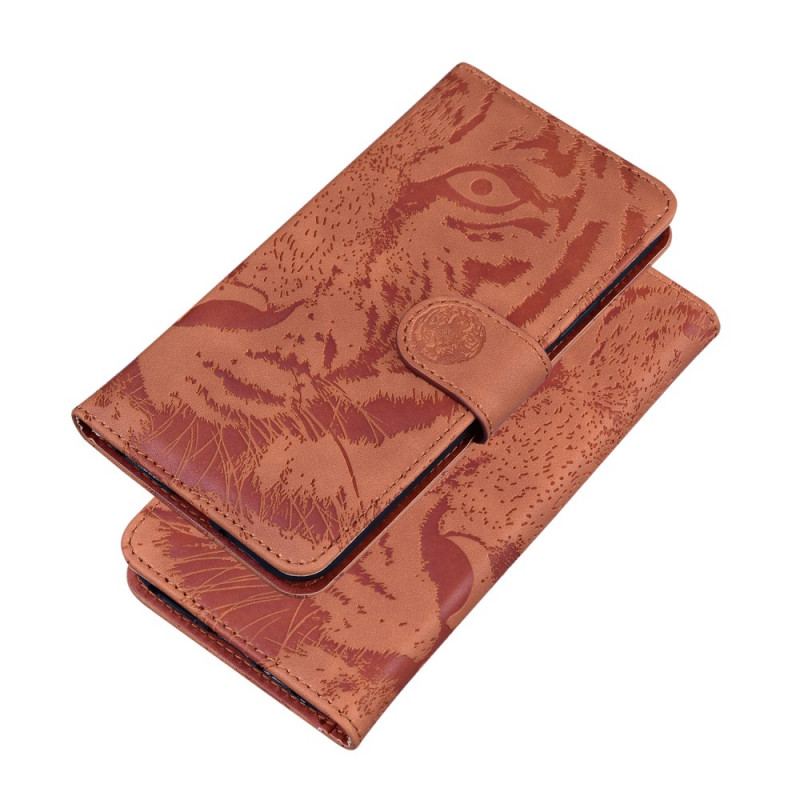 Capa Flip Para Honor 50 Lite Estampa Cara De Tigre