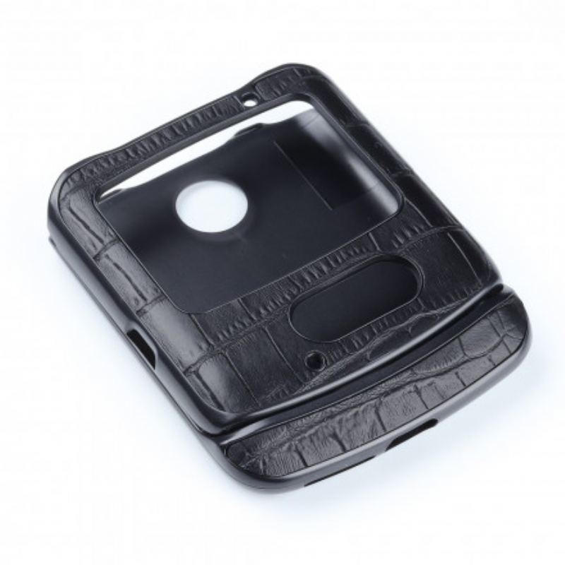 Capa Para Motorola Razr 5G Couro De Crocodilo Genuíno