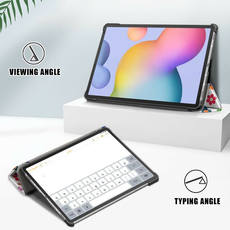 Capa De Celular Para Samsung Galaxy Tab S7 FE Borboletas E Flores Aprimoradas