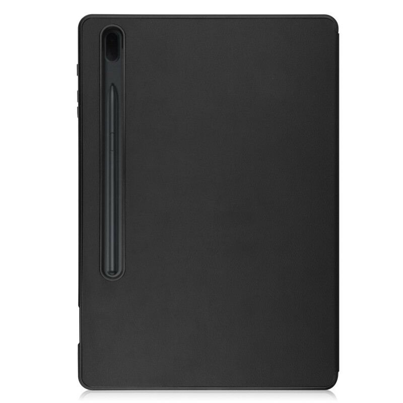 Capa De Celular Para Samsung Galaxy Tab S7 FE Porta Caneta Dobrável Em Três Partes
