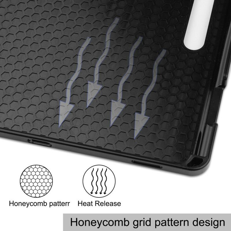 Capa De Celular Para Samsung Galaxy Tab S7 FE Porta Caneta Dobrável Em Três Partes