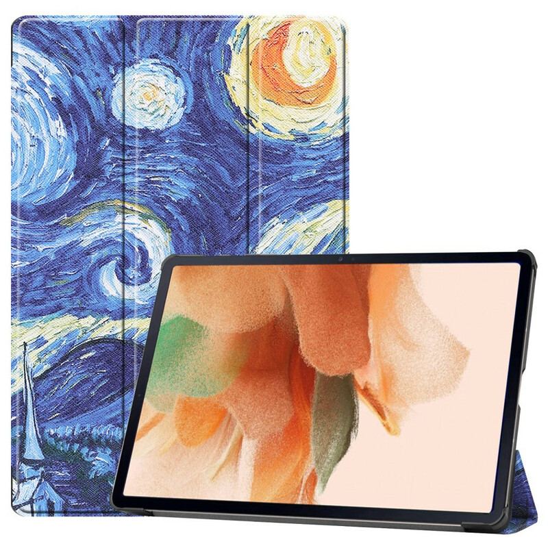 Capa De Celular Para Samsung Galaxy Tab S7 FE Porta Caneta Noite Estrelada