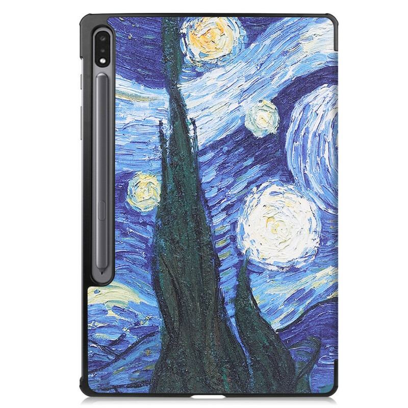 Capa De Celular Para Samsung Galaxy Tab S7 FE Porta Caneta Noite Estrelada