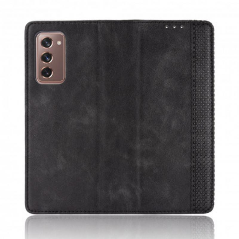 Capa De Celular Para Samsung Galaxy Z Fold 2 Flip Efeito Couro Estilizado