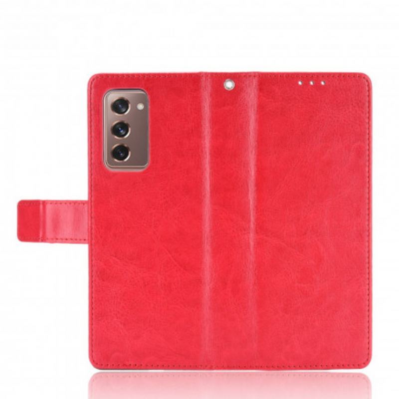 Capa De Couro Para Samsung Galaxy Z Fold 2 Couro Falso Chamativo