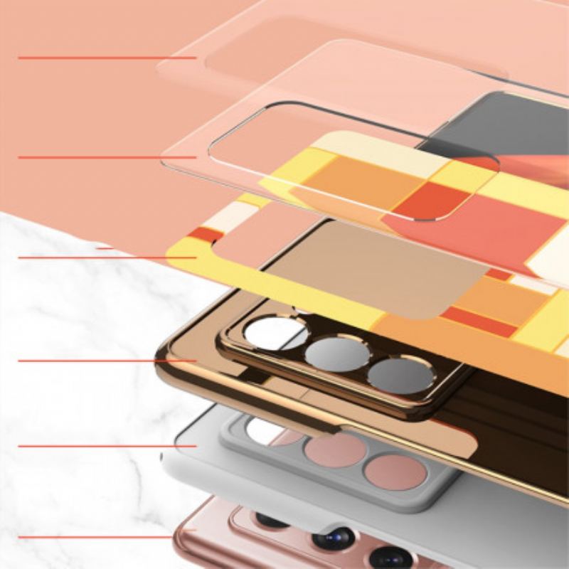 Capa Para Samsung Galaxy Z Fold 2 Vidro Temperado De Design Colorido Gkk