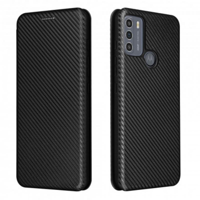 Capa De Celular Para Moto G50 Flip Silicone Carbono