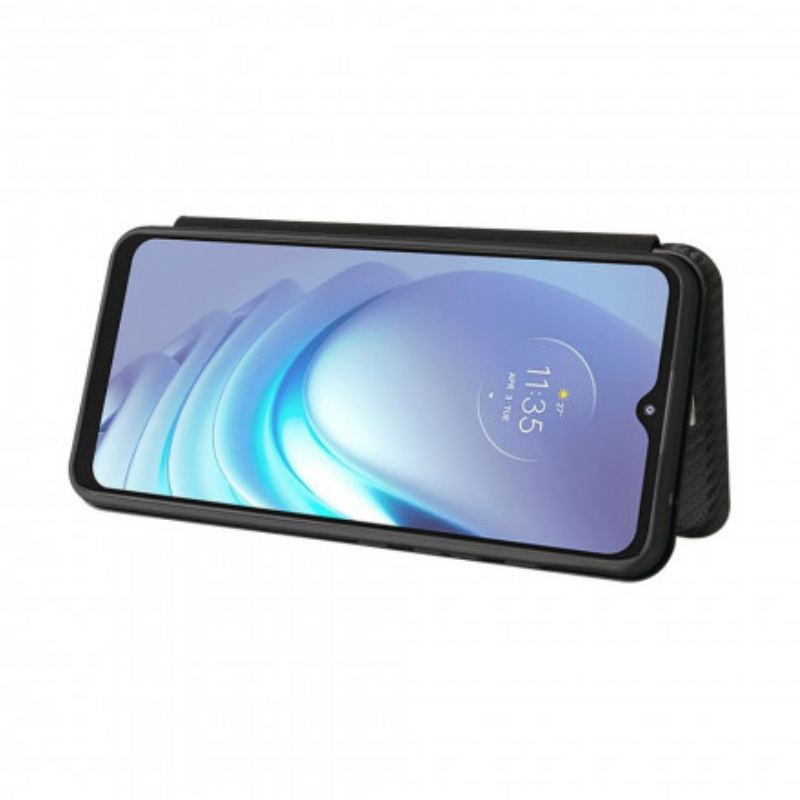 Capa De Celular Para Moto G50 Flip Silicone Carbono
