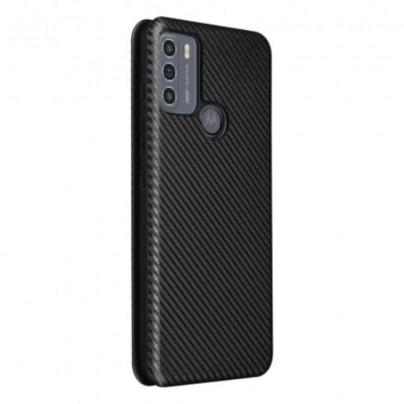 Capa De Celular Para Moto G50 Flip Silicone Carbono