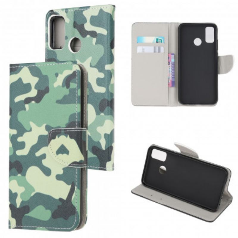 Capa De Couro Para Moto G50 Camuflagem Militar