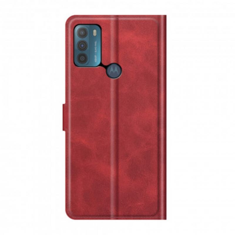 Capa De Couro Para Moto G50 Estilo Design De Couro