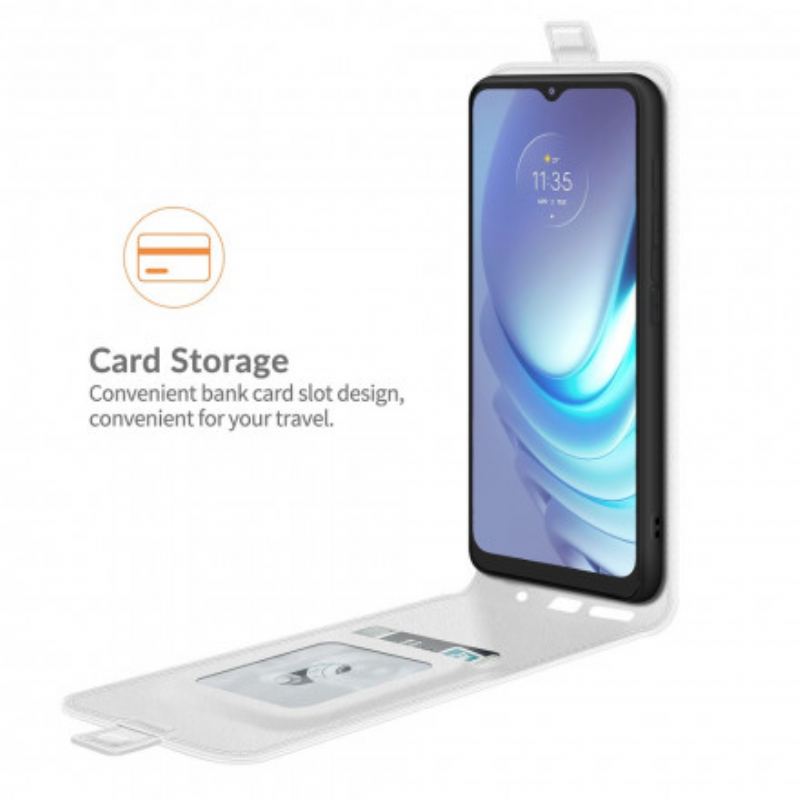 Capa De Couro Para Moto G50 Flip Efeito De Couro Com Aba Vertical