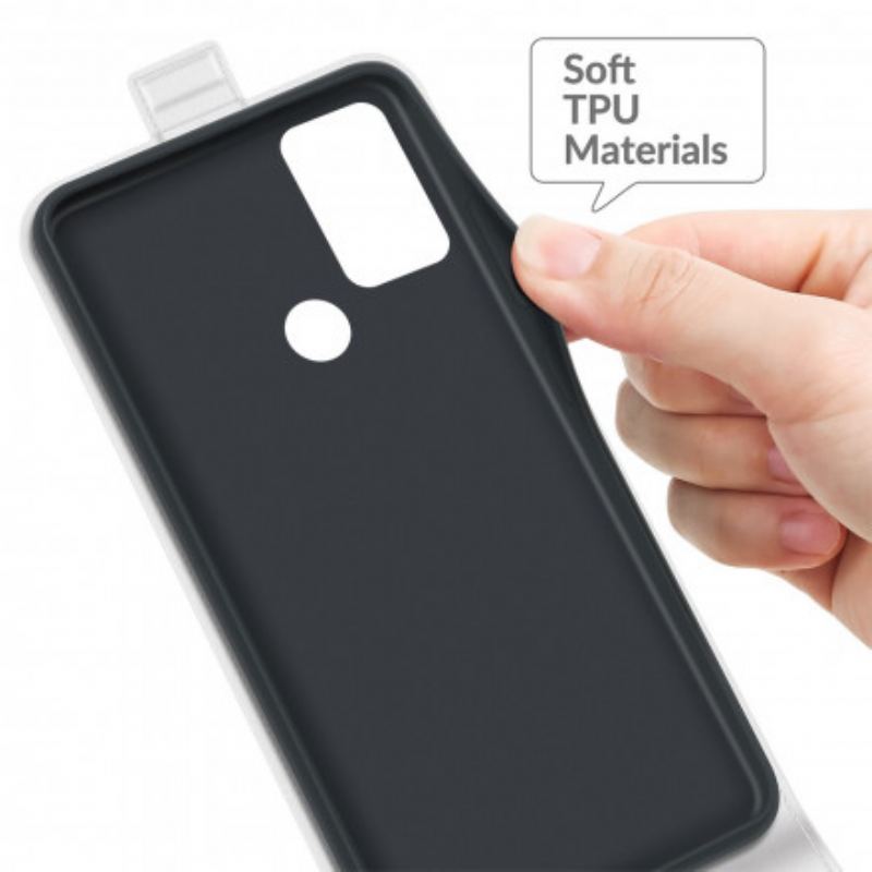 Capa De Couro Para Moto G50 Flip Efeito De Couro Com Aba Vertical