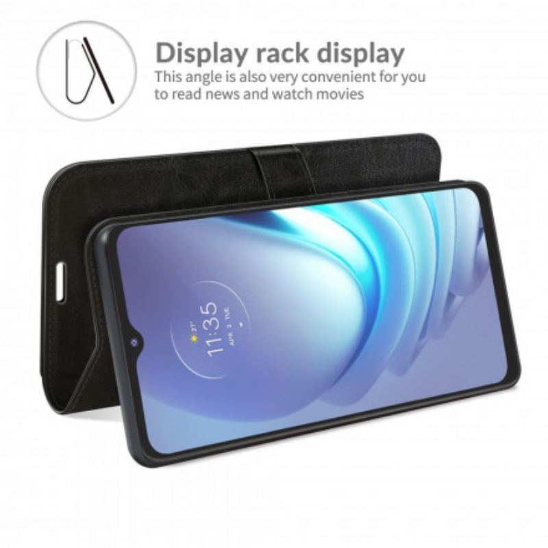 Capa Folio Para Moto G50 Efeito Couro Designer