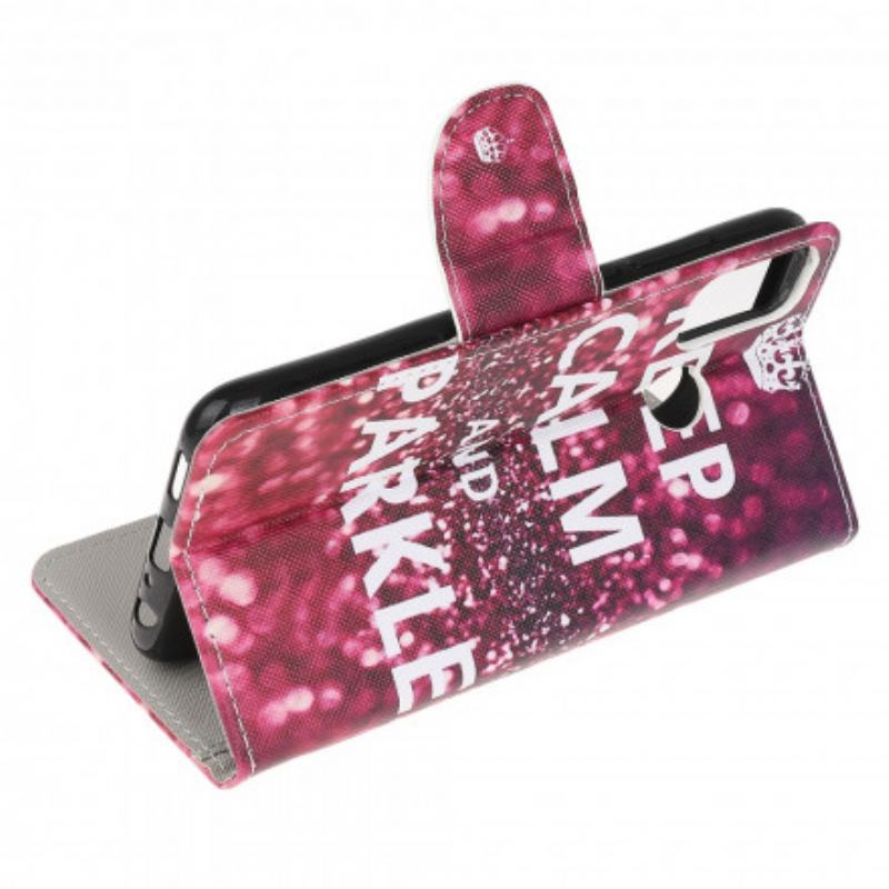 Capa Folio Para Moto G50 Mantenha A Calma E Brilhe