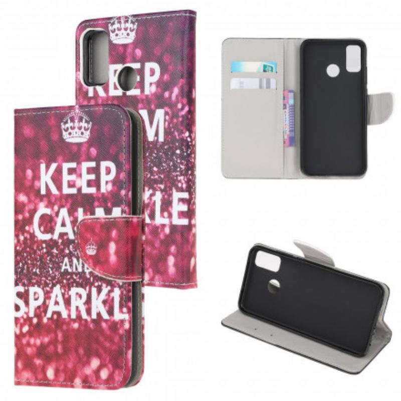 Capa Folio Para Moto G50 Mantenha A Calma E Brilhe