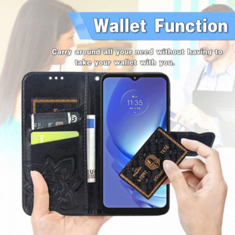 Capa Folio Para Moto G50 Meia Borboleta