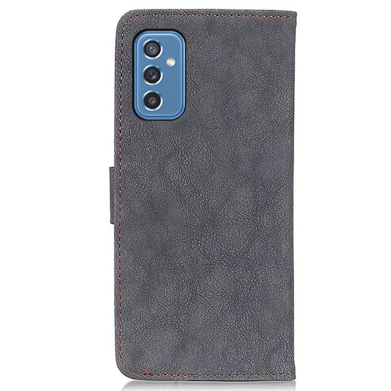Capa De Couro Para Samsung Galaxy M52 5G Couro Dividido Retrô Khazneh