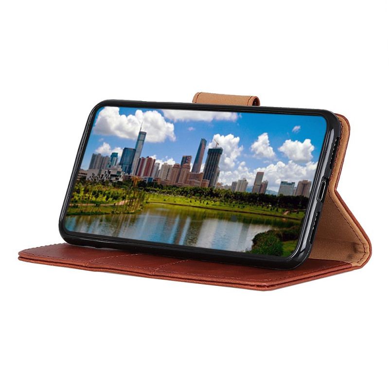 Capa De Couro Para Samsung Galaxy M52 5G Fecho Reversível De Couro Rachado