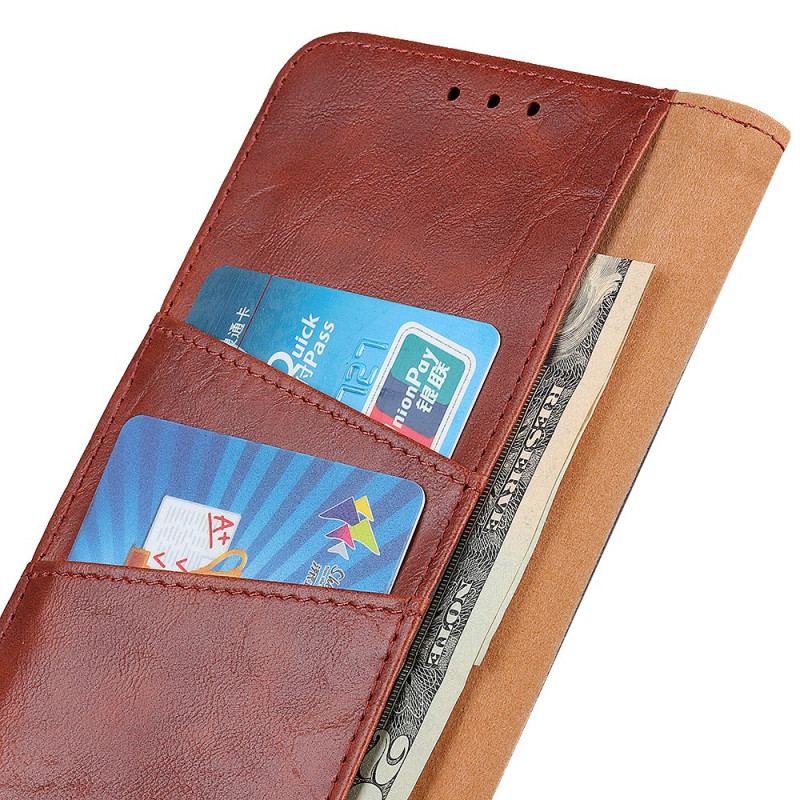 Capa De Couro Para Samsung Galaxy M52 5G Fecho Reversível De Couro Rachado