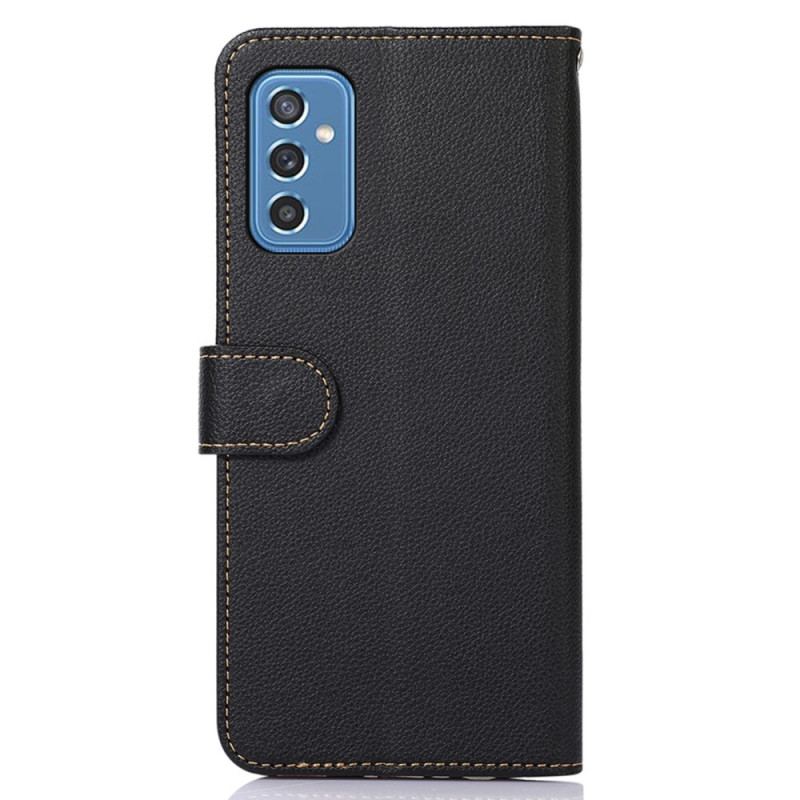 Capa Em Pele Para Samsung Galaxy M52 5G Estilo Lichia Rfid Khazneh