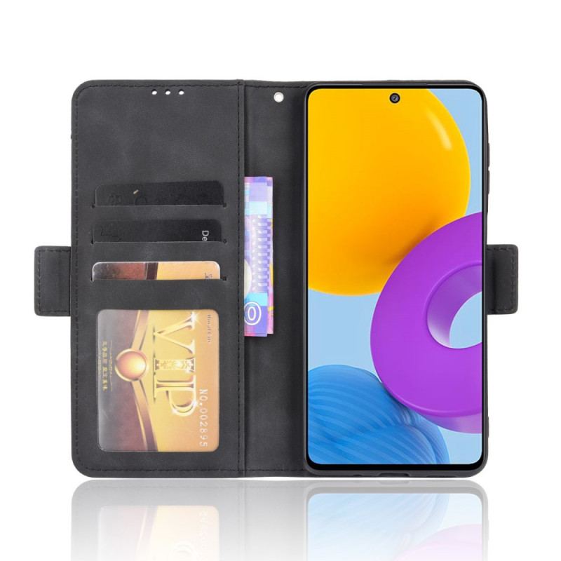 Capa Em Pele Para Samsung Galaxy M52 5G Titular Do Cartão Frontal