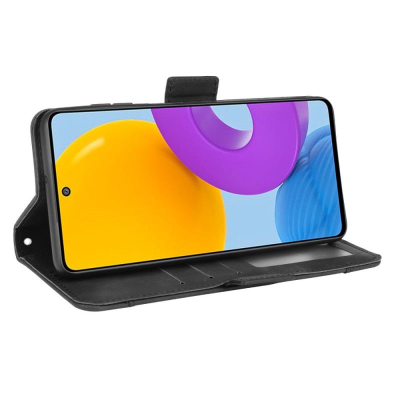 Capa Em Pele Para Samsung Galaxy M52 5G Titular Do Cartão Frontal