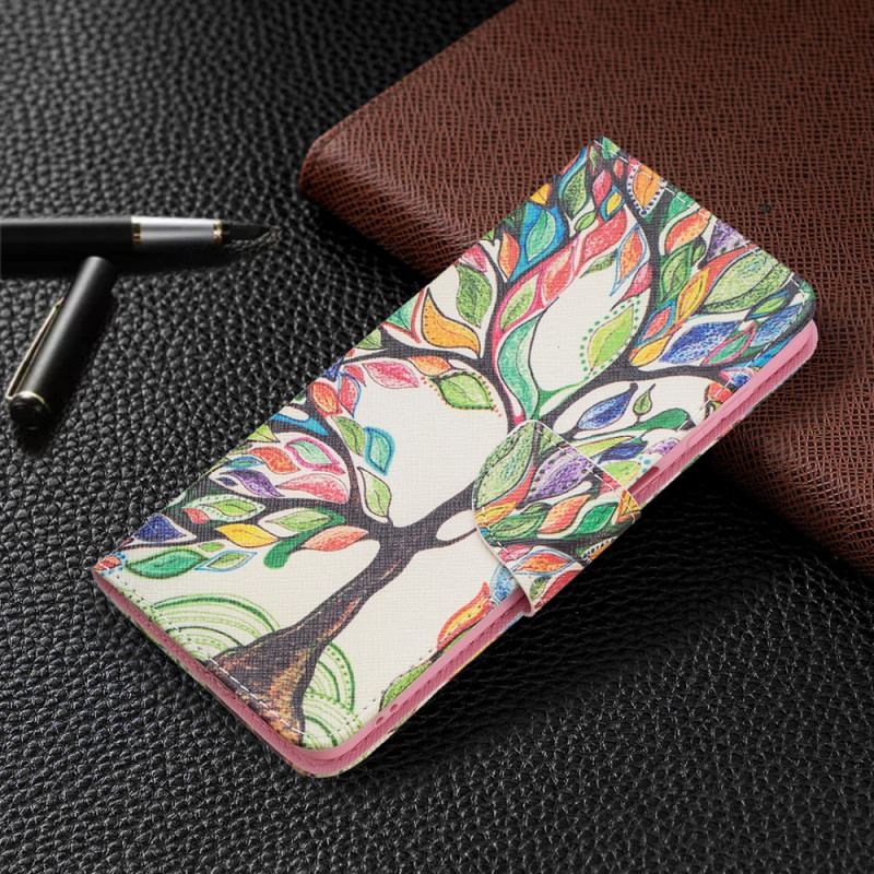 Capa Flip Para Samsung Galaxy M52 5G Árvore De Arco-íris