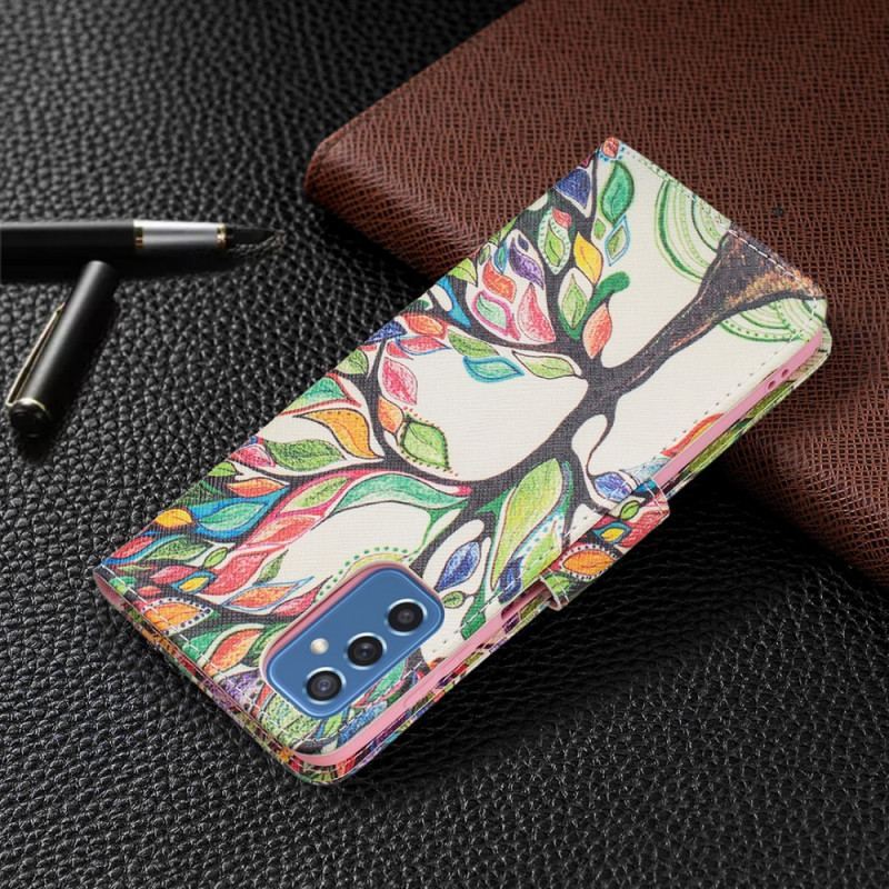 Capa Flip Para Samsung Galaxy M52 5G Árvore De Arco-íris
