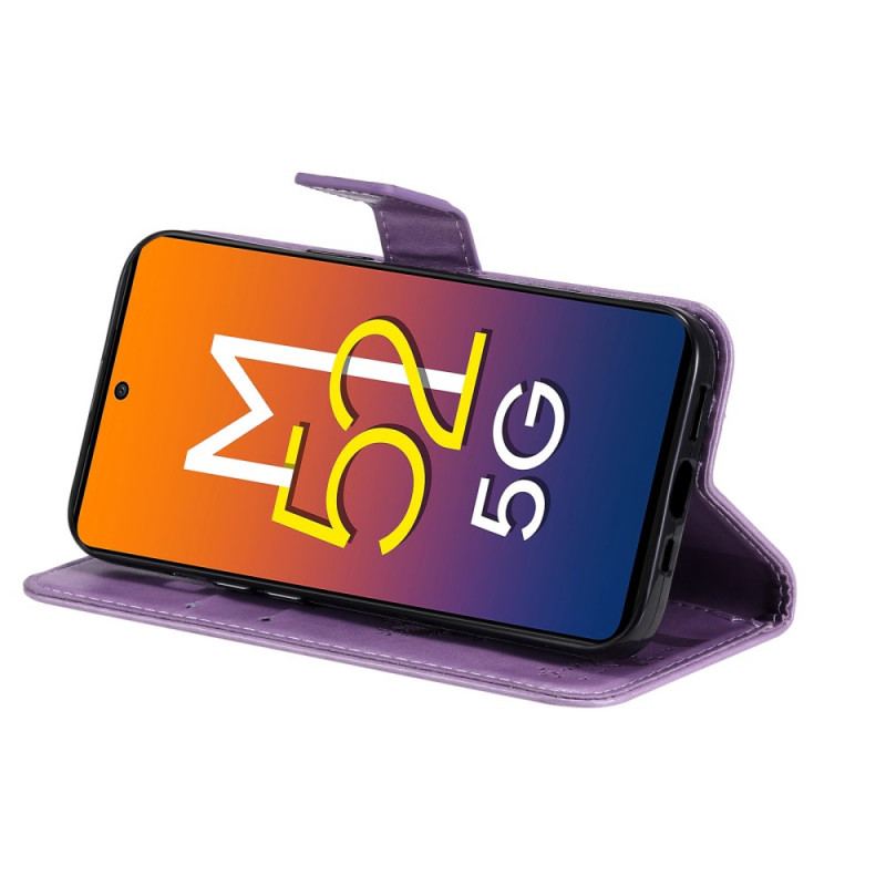 Capa Flip Para Samsung Galaxy M52 5G Árvore Florida E Gato