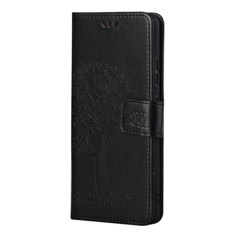 Capa Flip Para Samsung Galaxy M52 5G De Cordão Tanga E Corujas