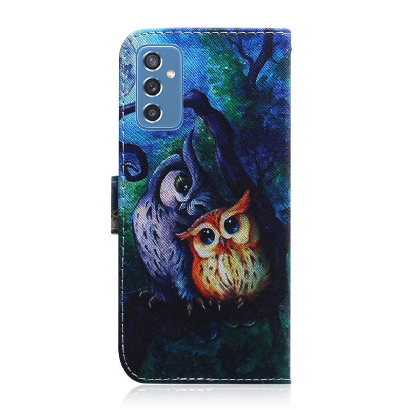 Capa Flip Para Samsung Galaxy M52 5G Corujas Misteriosas