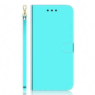 Capa Flip Para Samsung Galaxy M52 5G Espelho De Couro Falso