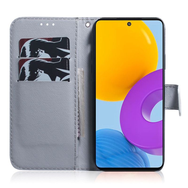 Capa Flip Para Samsung Galaxy M52 5G Lobo Do Inverno