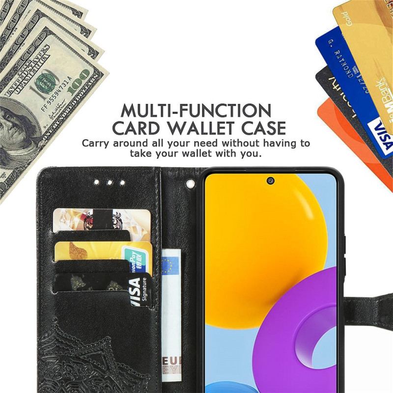 Capa Flip Para Samsung Galaxy M52 5G Mandala Trançada