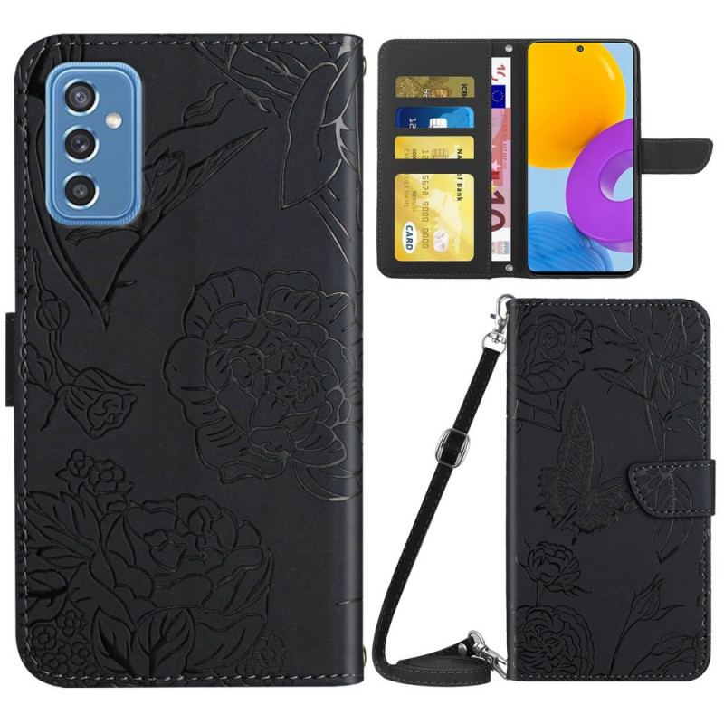 Capa Flip Para Samsung Galaxy M52 5G Padrões De Rosa