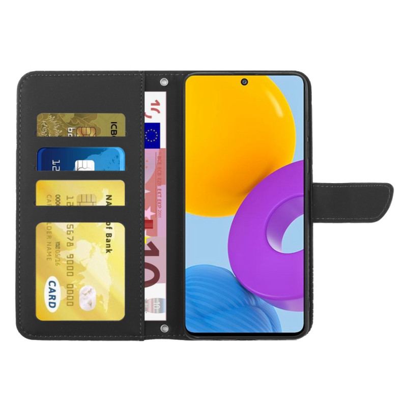 Capa Flip Para Samsung Galaxy M52 5G Padrões De Rosa