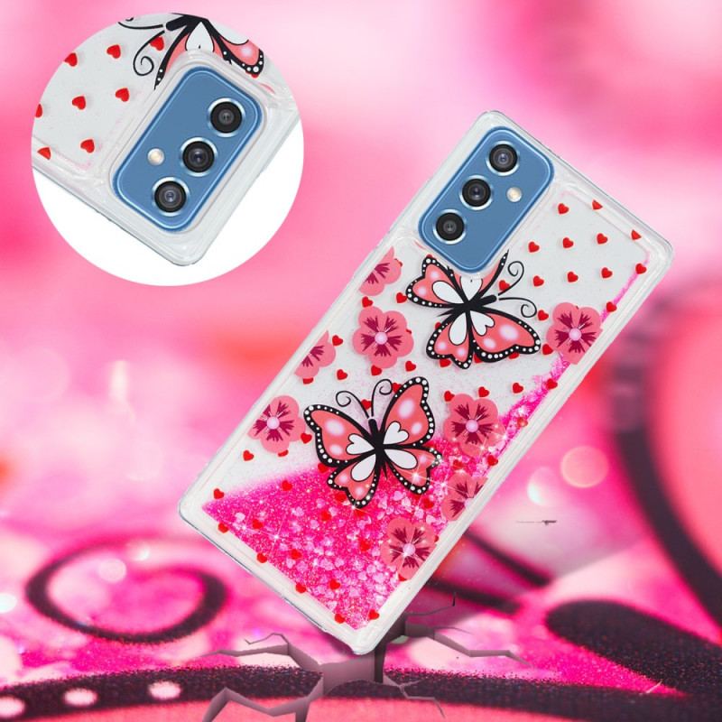 Capa Para Samsung Galaxy M52 5G Borboletas Cor De Rosa