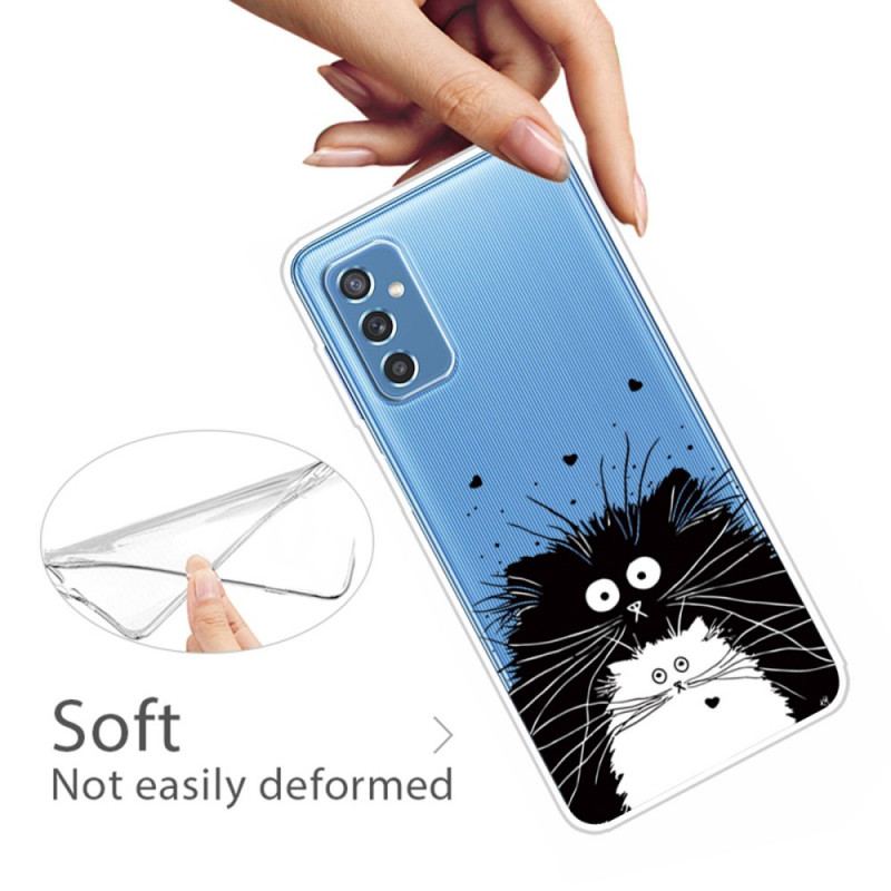 Capa Para Samsung Galaxy M52 5G Gatos Preto E Branco