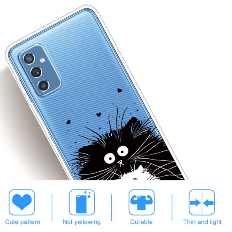 Capa Para Samsung Galaxy M52 5G Gatos Preto E Branco