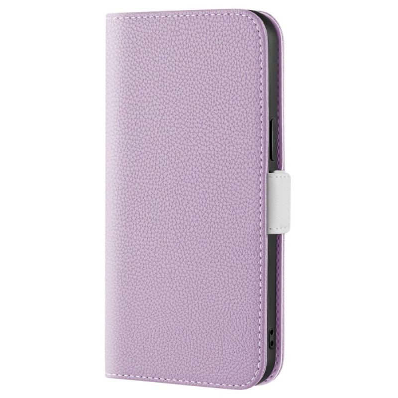 Capa De Celular Para iPhone 14 Flip Couro Sintético De Lichia