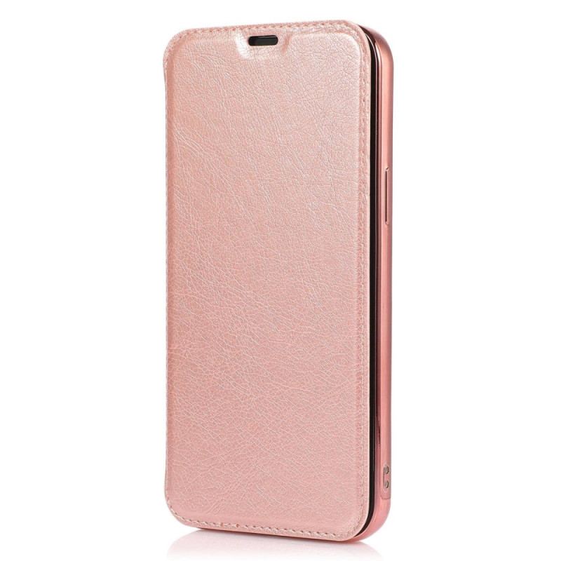 Capa De Celular Para iPhone 14 Flip Titular De Cartão De Couro Sintético